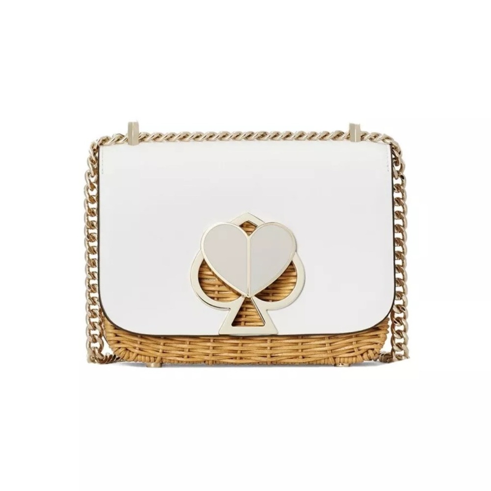 Kate Spade Nicola Turnlock Wicker Crossbody Bag - Picture 1 of 11